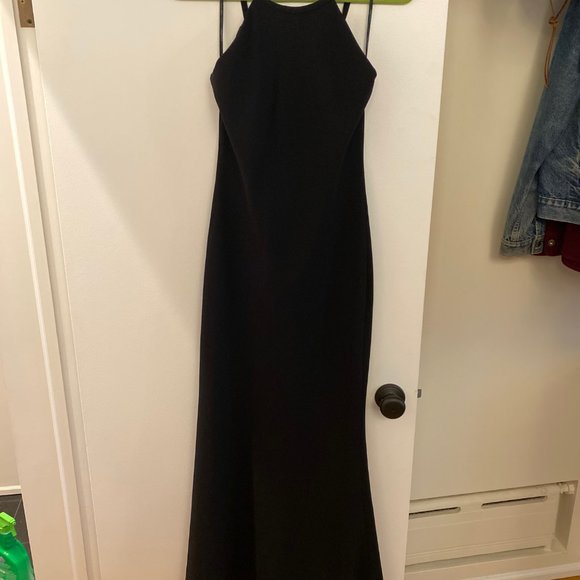Calvin Klein Crepe Halter Gown - Picture 2 of 3